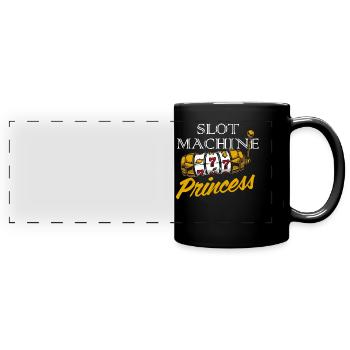 Spielautomat, Glücksspiel, Spielautomat - Panorama-Tasse farbig - Schwarz - Vorne