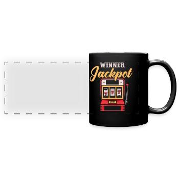 Spielautomat, Glücksspiel, Spielautomat - Panorama-Tasse farbig - Schwarz - Vorne
