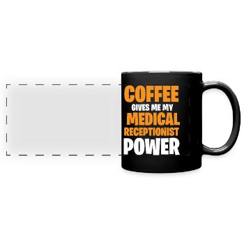 Medical receptionist - Full Colour Panoramic Mug - black - Front