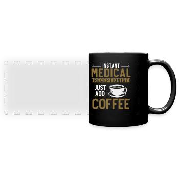 Physician assistant, receptionist - Full Colour Panoramic Mug - black - Front
