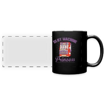 Spielautomat, Spieler, Glücksspiel - Panorama-Tasse farbig - Schwarz - Vorne