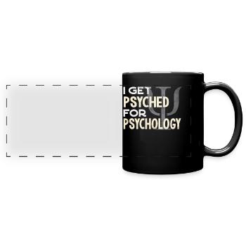 Psychologue, psychiatre, psychanalyste - Mug panoramique uni - noir - Devant