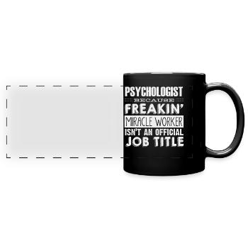 Psychologue, psychiatre, psychanalyste - Mug panoramique uni - noir - Devant