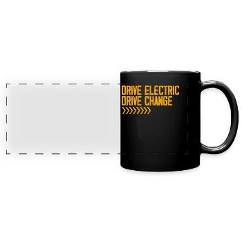Énergie renouvelable, voitures électriques, vie des véhicules électriques, conducteurs de véhicules électriques - Mug panoramique uni - noir - Devant