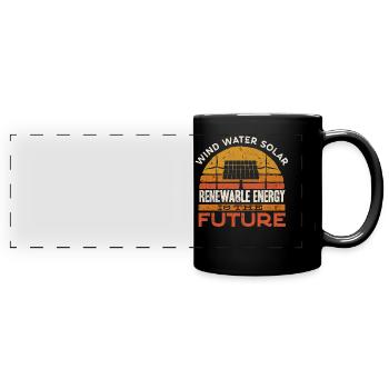 Solarenergie, Erneuerbare Energie - Panorama-Tasse farbig - Schwarz - Vorne