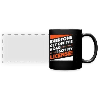 Nouveau permis de conduire - Mug panoramique uni - noir - Devant