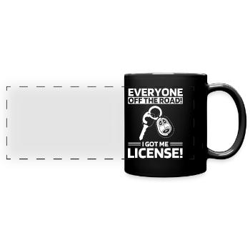 Nouveau permis de conduire - Mug panoramique uni - noir - Devant