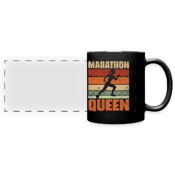 Marathonläufer - Panorama-Tasse farbig - Schwarz - Vorne
