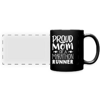 Marathonläufer - Panorama-Tasse farbig - Schwarz - Vorne