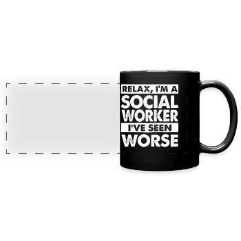 Sozialarbeiter - Panorama-Tasse farbig - Schwarz - Vorne