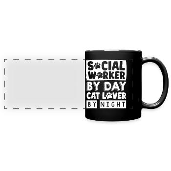 Sozialarbeiter - Panorama-Tasse farbig - Schwarz - Vorne