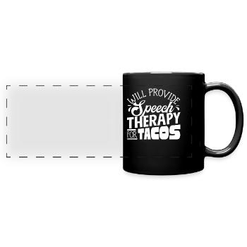 Speech-language pathology, speech-language pathologist - Full Colour Panoramic Mug - black - Front