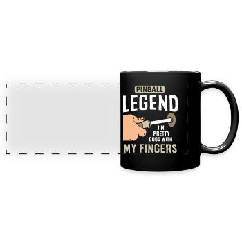 Flipper-Arcade-Spieler - Panorama-Tasse farbig - Schwarz - Vorne