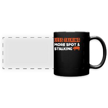 Schweinejagd, Wildschweinjäger - Panorama-Tasse farbig - Schwarz - Vorne