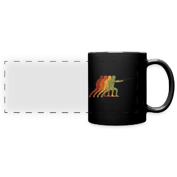 Degen Fechten Florett Retro Fechter Fechterin - Panorama-Tasse farbig - Schwarz - Vorne