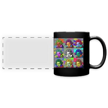 Pop-Art Ludwig van Beethoven Klassik Geschenkidee - Panorama-Tasse farbig - Schwarz - Vorne