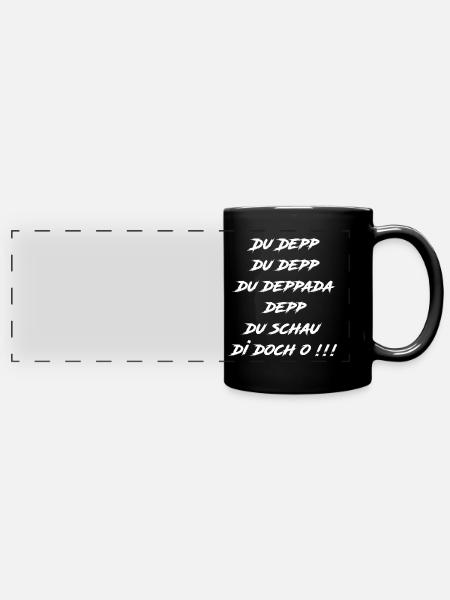 du depp du white - Panorama-Tasse farbig - Schwarz