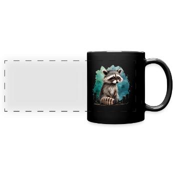 Süßer Waschbär - Panorama-Tasse farbig - Schwarz - Vorne