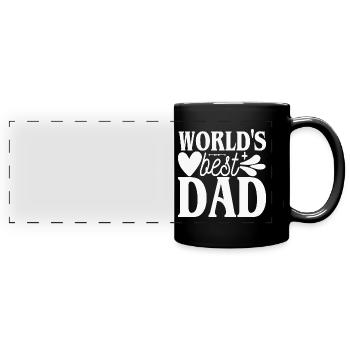 Der beste Papa der Welt - der beste Papa der Welt - Farce - Panorama-Tasse farbig - Schwarz - Vorne