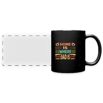 Fête des Pères - Mug panoramique uni - noir - Devant