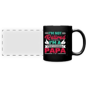 Fête des Pères - Mug panoramique uni - noir - Devant