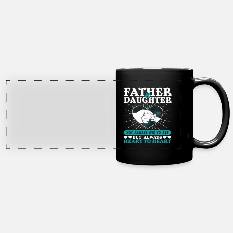 père et fille - Mug panoramique uni - noir