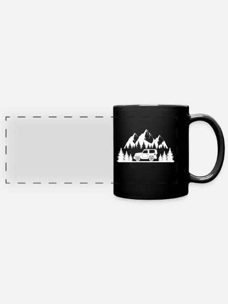 off road 4x4 - Panorama-Tasse farbig - Schwarz
