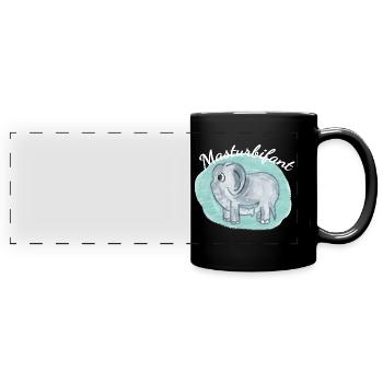Masturbifant Geschenk Sex Lustig - Panorama-Tasse farbig - Schwarz - Vorne