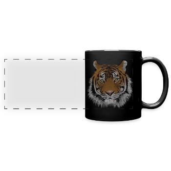 Vintage tiger head - Full Colour Panoramic Mug - black - Front