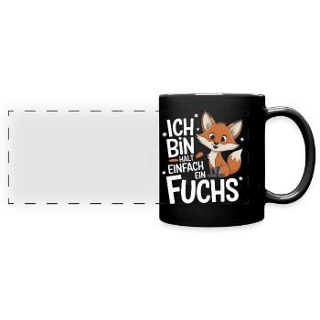 Fuchs Füchse Wildtier Waldtier Rotfuchs - Panorama-Tasse farbig - Schwarz - Vorne