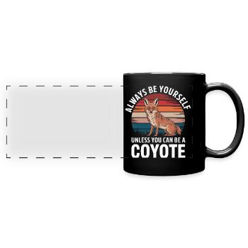 Coyote Animal Funny - Full Colour Panoramic Mug - black - Front