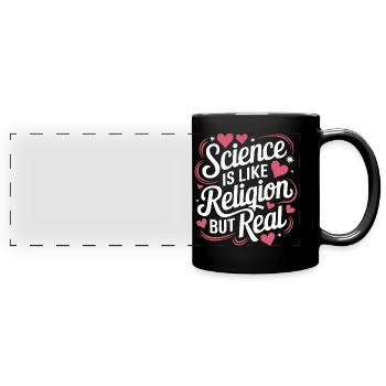 Atheismus Atheist Anti-Religion Agnostiker - Panorama-Tasse farbig - Schwarz - Vorne