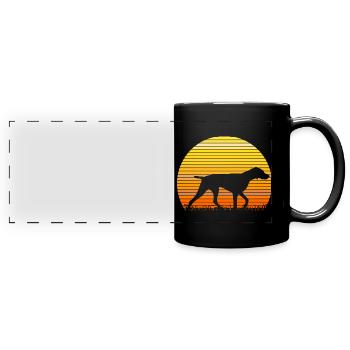 German Shorthaired Pointer Sunrise - Full Colour Panoramic Mug - black - Front