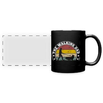 The Walking Dad Sheltie Shetland Sheepdog - Panorama-Tasse farbig - Schwarz - Vorne