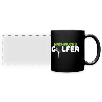 Golf Motiv für Kinder Jungen - Nachwuchs Golfer - Panorama-Tasse farbig - Schwarz - Vorne
