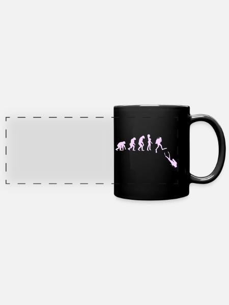 Gerätetauchen Tauchen Taucherin Evolution Pink - Panorama-Tasse farbig - Schwarz
