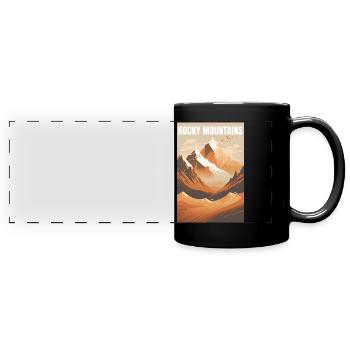 Rocky Mountains Mountains Gift - Full Colour Panoramic Mug - black - Front
