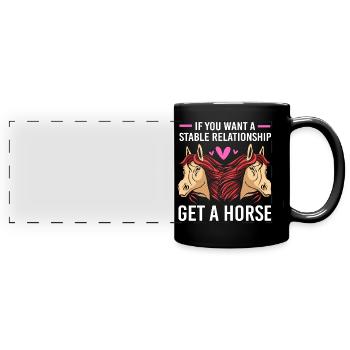 Horse racing - Full Colour Panoramic Mug - black - Front