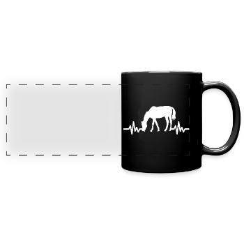 Heartbeat - Horse Stallion Mare Ross Equestrian - Full Colour Panoramic Mug - black - Front