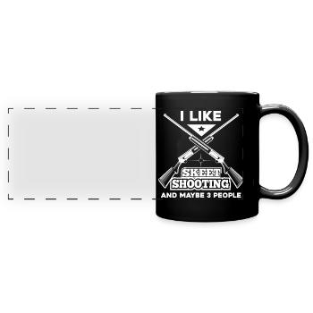 Wurfscheiben Schießen | Sport Wurfscheibe Geschenk - Panorama-Tasse farbig - Schwarz - Vorne