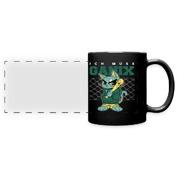 Je dois ganix ! - Dicton serein - Mug panoramique uni - noir - Devant