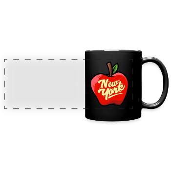 New York Big Apple Symbol Cool Gift - Full Colour Panoramic Mug - black - Front