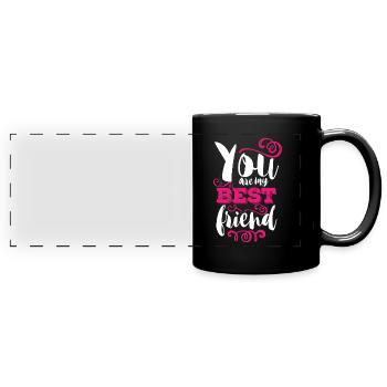 Du bist mein bester Freund Cooles Geschenk - Panorama-Tasse farbig - Schwarz - Vorne