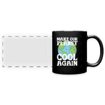 Changement climatique Jour de la Terre cool cool dicton - Mug panoramique uni - noir - Devant