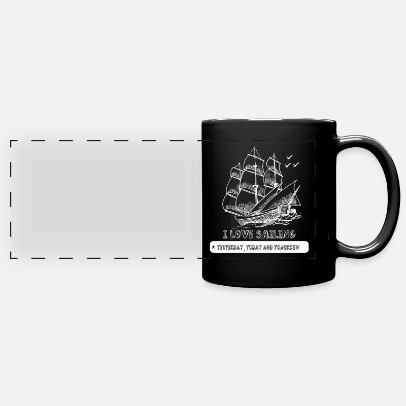 sailing sailboat skipper - Full Colour Panoramic Mug - black
