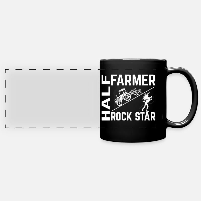 Musique de Bauer Farmer Rock Star n Roll - Mug panoramique uni - noir