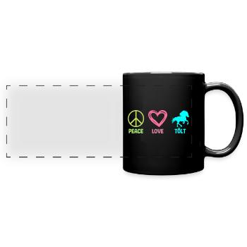 Tölt Islandpferd Isländer Pferd Peace Love - Panorama-Tasse farbig - Schwarz - Vorne