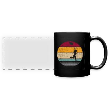 Drachensteigen Drachen steigen Retro Vintage - Panorama-Tasse farbig - Schwarz - Vorne