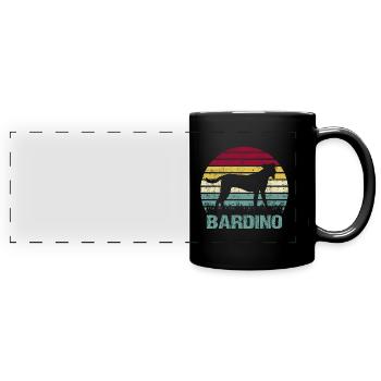 Bardino Majorero Bandes de silhouette de style rétro - Mug panoramique uni - noir - Devant