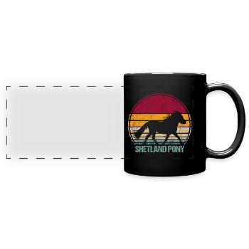 Shetland Poney Vintage - Mug panoramique uni - noir - Devant
